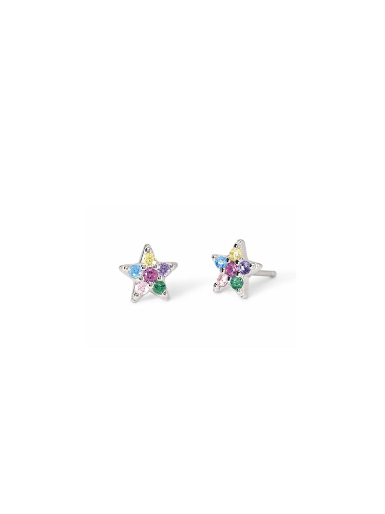 ORECCHINI BIMBA IN ARGENTO A STELLA CON ZIRCONI MULTICOLOR MABINA GIOIELLI
