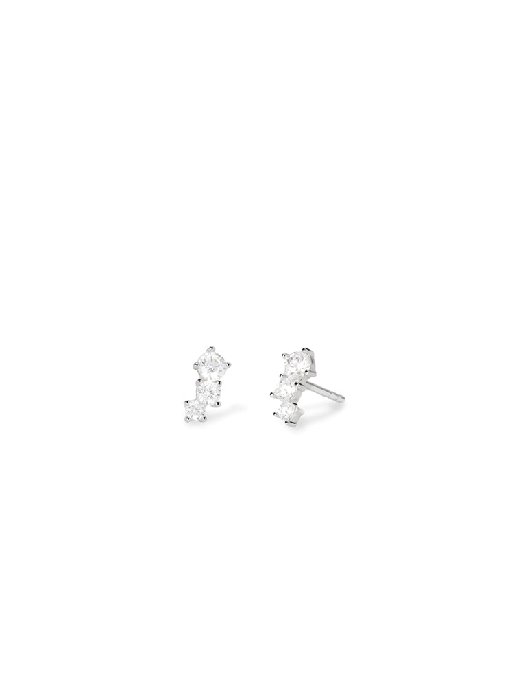 ORECCHINI DONNA MINI TRILOGY IN ARGENTO CON ZIRCONI BIANCHI MABINA GIOIELLI