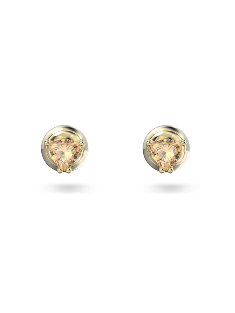 ORECCHINI DONNA A LOBO STILLA TAGLIO TRILLIANT, ARANCIONI, PLACCATO COLOR ORO SWAROVSKI