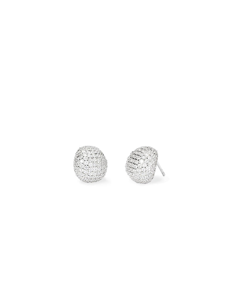 ORECCHINI DONNA A GOCCIA IN ARGENTO CON PAVE' DI ZIRCONI BIANCHI MABINA GIOIELLI