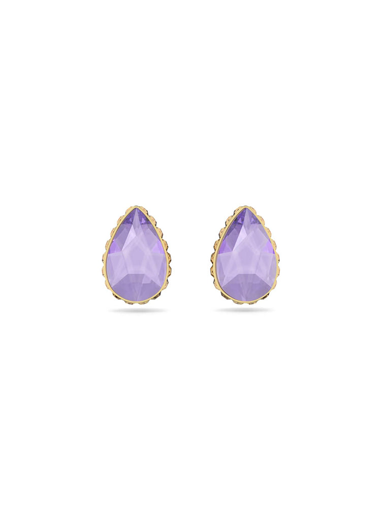 ORECCHINI DONNA ORBITA A LOBO TAGLIO DROP, VIOLA, PLACCATI COLOR ORO SWAROVSKI