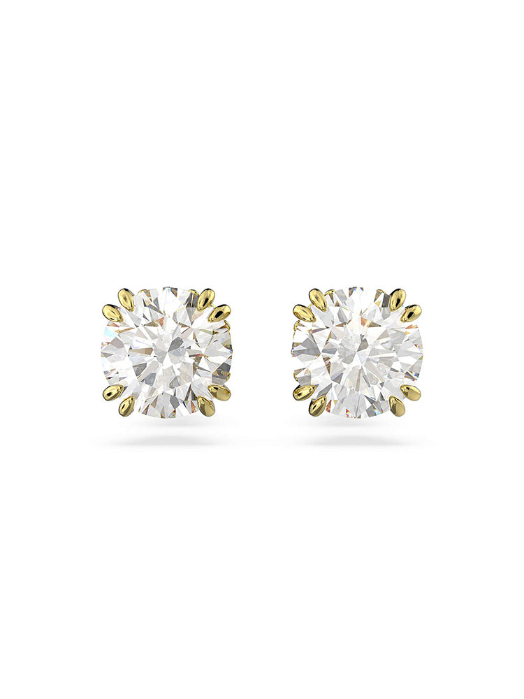 ORECCHINI DONNA CONSTELLA, A LOBO PUNTO LUCE TAGLIO ROTONDO, BIANCHI, PLACCATI COLOR ORO SWAROVSKI