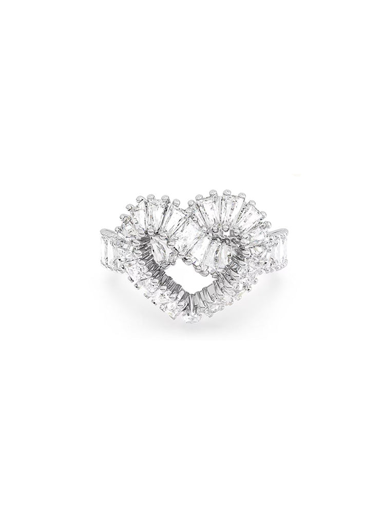 ANELLO DONNA MATRIX TAGLIO MISTO A CUORE PLACCATO RODIO MIS 52 SWAROVSKI