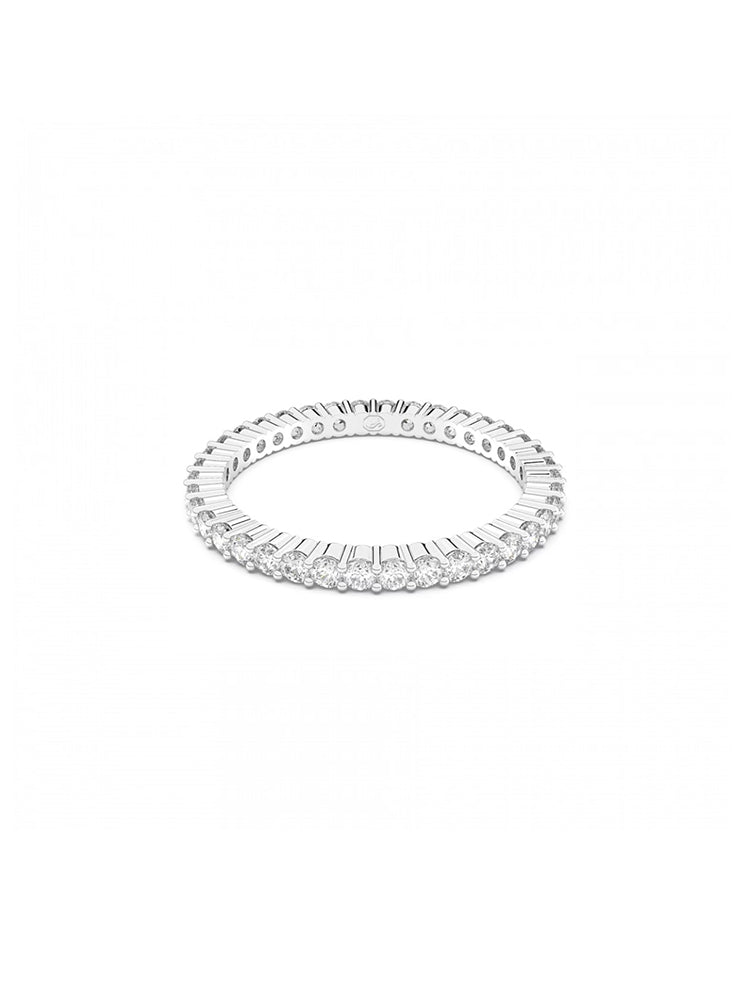 ANELLO DONNA VITTORE TAGLIO TONDO, BIANCO, PLACCATO RODIO MISURA 58 SWAROVSKI
