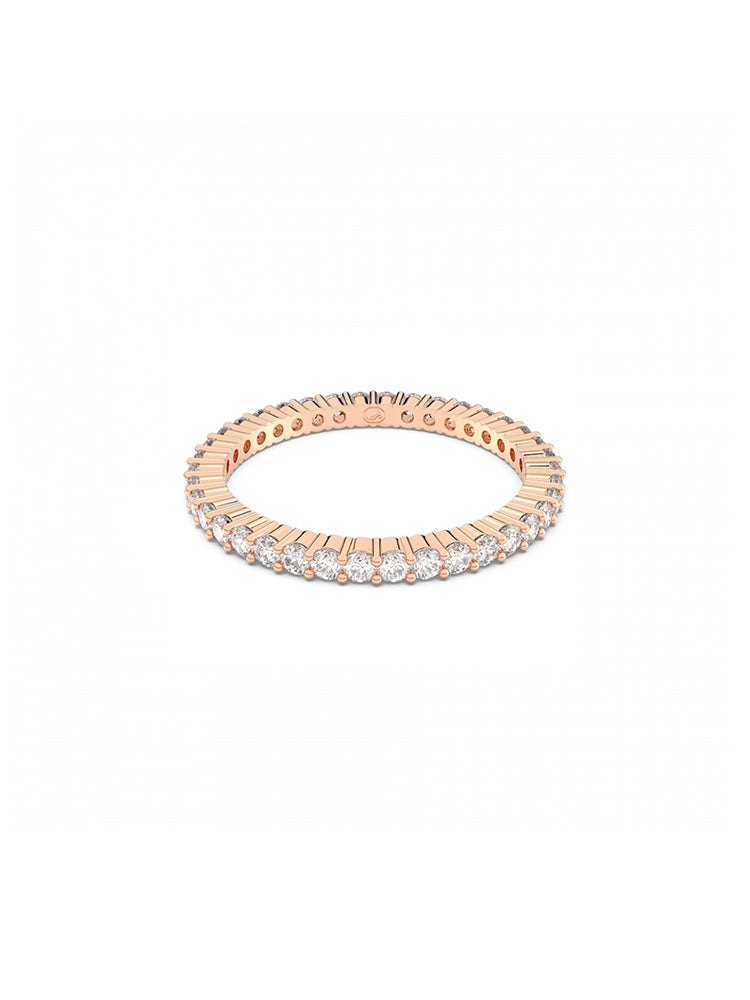 ANELLO DONNA VITTORE TAGLIO TONDO, BIANCO, PLACCATO COLOR ORO ROSA MISURA 58 SWAROVSKI