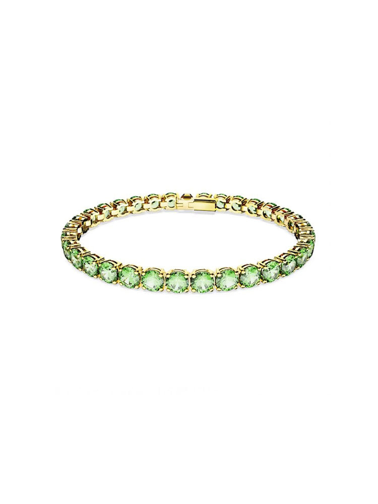 BRACCIALETTO DONNA MATRIX TENNIS TAGLIO TONDO, MEDIO, VERDE, PLACCATO COLOR ORO
SWAROVSKI