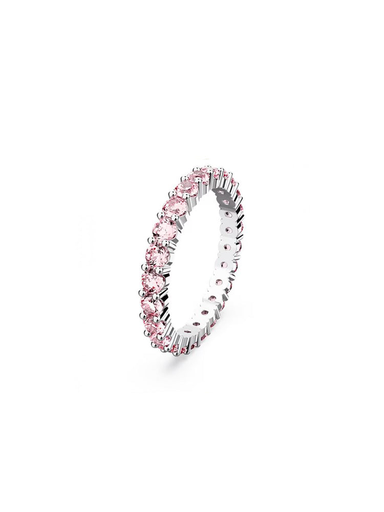 ANELLO DONNA MATRIX TAGLIO TONDO, ROSA, PLACCATO RODIO MISURA 55 SWAROVSKI