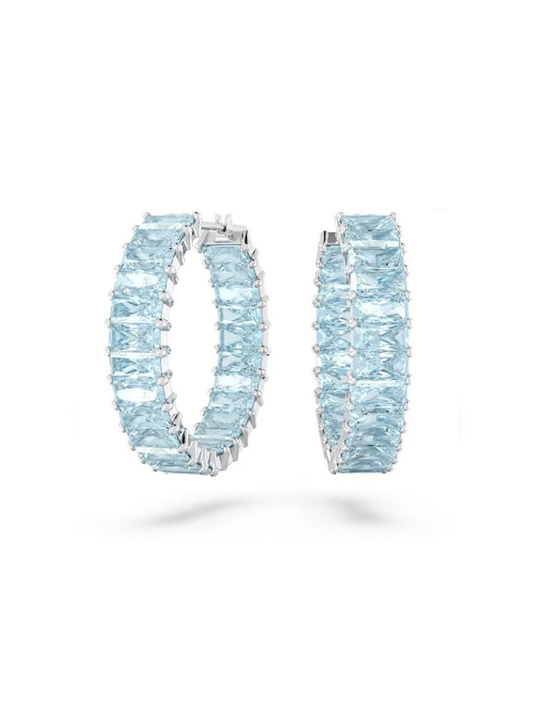 ANELLO DONNA MATRIX TAGLIO BAGUETTE, BLU, PLACCATO RODIO SWAROVSKI