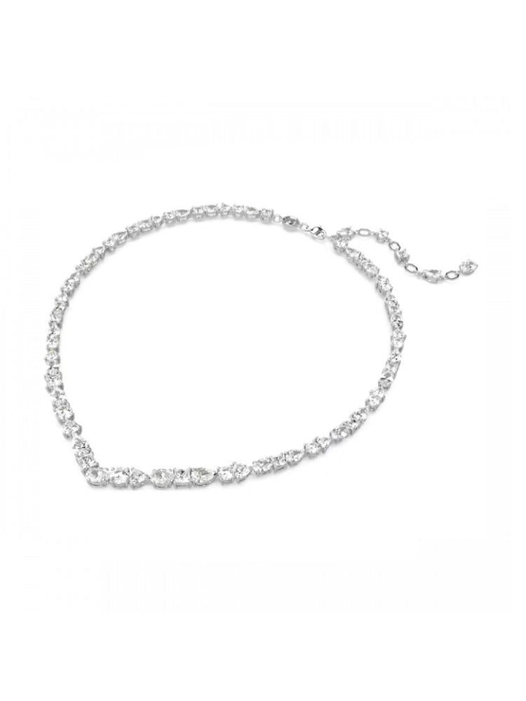 COLLANA DONNA MESMERA TAGLIO MISTO, BIANCA, PLACCATO RODIO SWAROVSKI