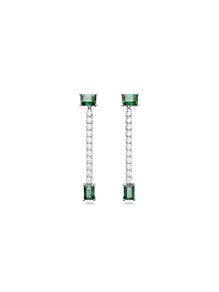 ORECCHINI DONNA PENDENTI MATRIX TAGLI MISTI, VERDE, RODIATO SWAROVSKI