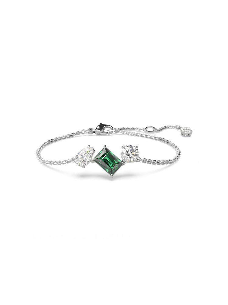 BRACCIALETTO DONNA MESMERA TAGLIO MISTO, VERDE, PLACCATO RODIO SWAROVSKI