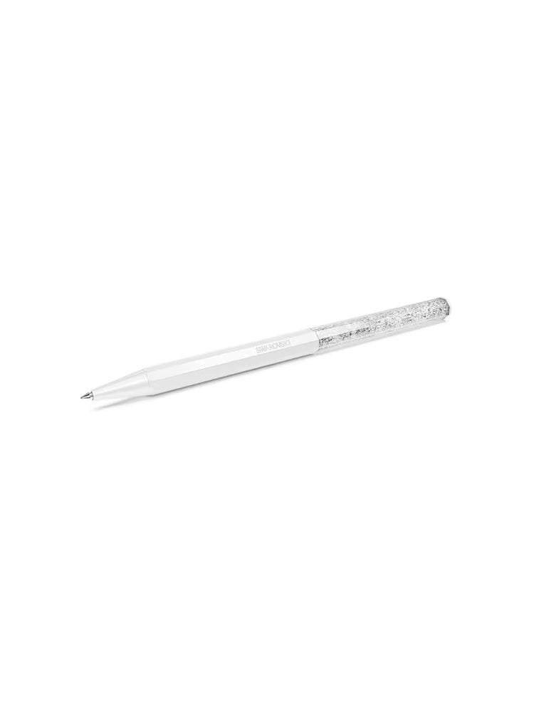 PENNA A SFERA CRYSTALLINE FORMA OTTAGONALE, BIANCO, LACCATO BIANCO SWAROVSKI