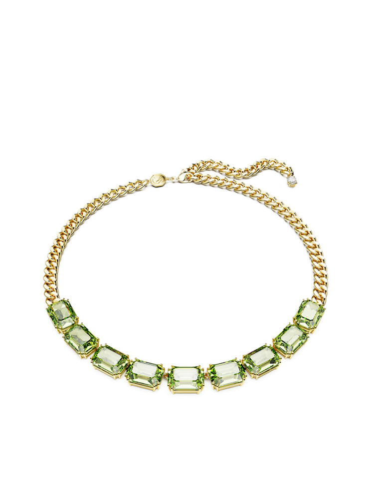 COLLANA DONNA MILLENNIA PLACCATO COLOR ORO TAGLIO OTTAGONALE VERDE SWAROVSKI