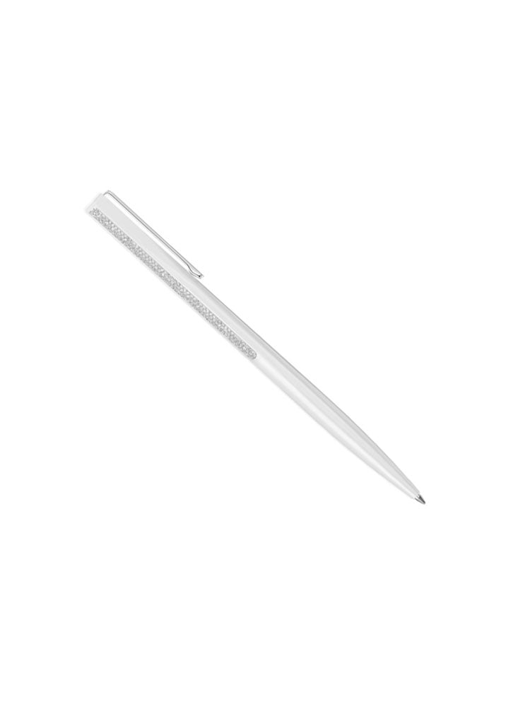 PENNA A SFERA CRYSTAL SHIMMER LACCATA BIANCA SWAROVSKI