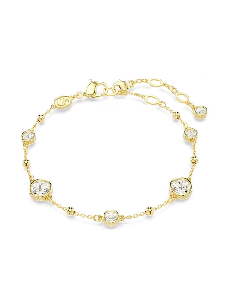 BRACCIALE DONNA IMBER COLOR ORO E CRISTALLI TONDI BIANCHI SWAROVSKI