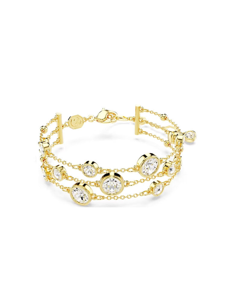 BRACCIALE DONNA WIDE IMBER MULTIFILO COLOR ORO E CRISTALLI BIANCHI SWAROVSKI