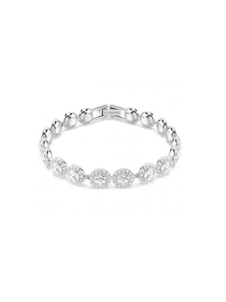 BRACCIALETTO DONNA UNA, TAGLIO ROUND, BIANCO, PLACCATO RODIO SWAROVSKI