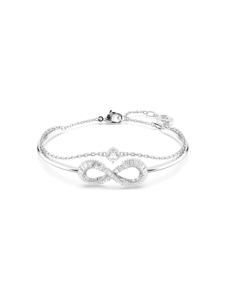 BRACCIALE DONNA HYPERBOLA INFINITO PLACCATO RODIO E CRISTALLI BIANCHI SWAROVSKI