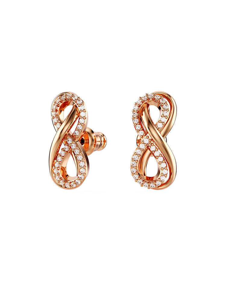 ORECCHINI DONNA HYPERBOLA COLOR ORO ROSA E ZIRCONI BIANCHI SWAROVSKI