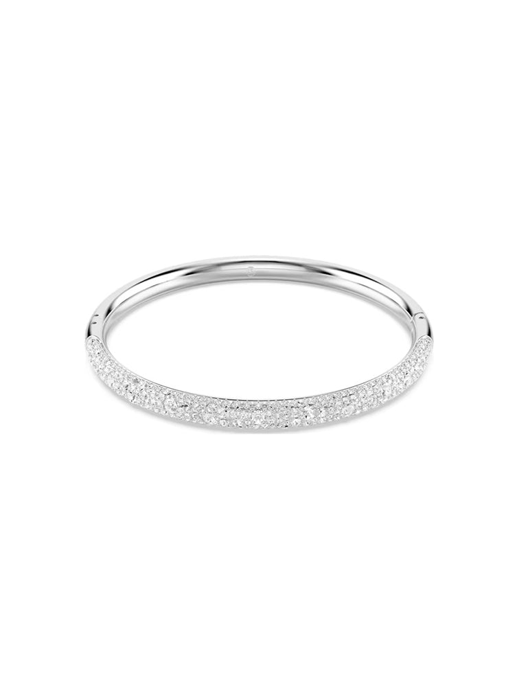 BRACCIALE DONNA SUBLIMA RIGIDO PLACCATO RODIO CON PAVE' DI ZIRCONI BIANCHI SWAROVSKI