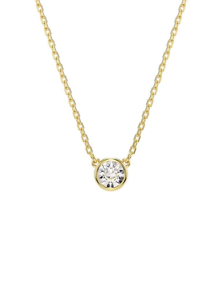 COLLANA DONNA IMBER PUNTO LUCE COLOR ORO E ZIRCONE TONDO BIANCO SWAROVSKI