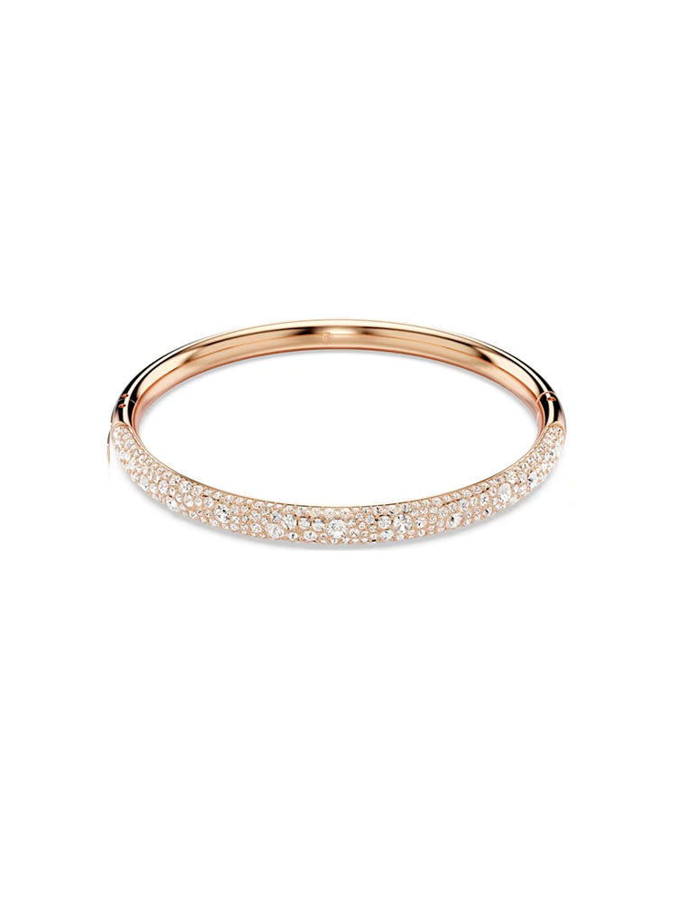 BRACCIALE DONNA METEORA RIGIDO COLOR ORO ROSA E PAVE' BIANCHI SWAROVSKI