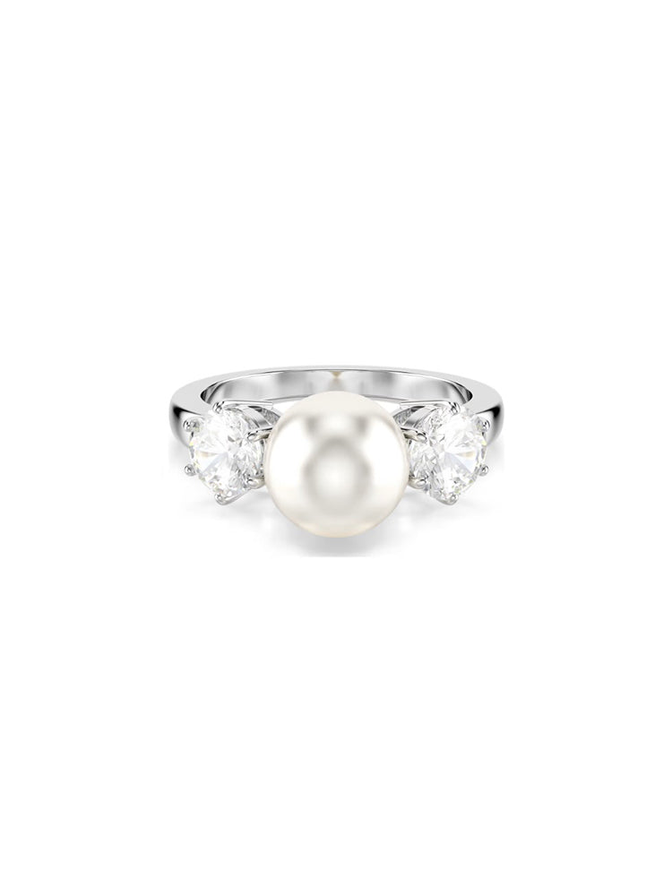 ANELLO DONNA MATRIX CON PERLA E ZIRCONI BIANCHI MIS 50 SWAROVSKI