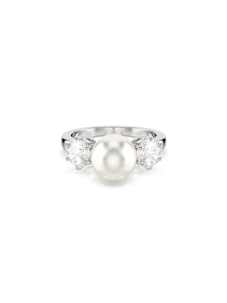 ANELLO DONNA COCKTAIL MATRIX MIS 55 CON PERLA CENTRALE E CRISTALLI SWAROVSKI