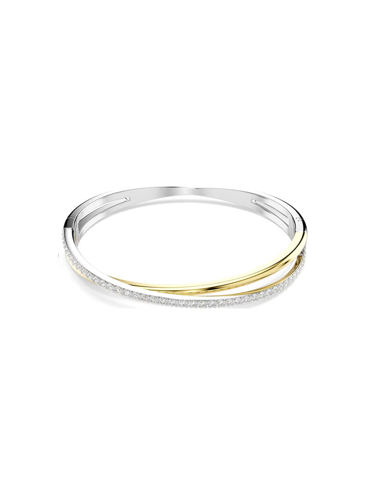 BRACCIALE DONNA HYPERBOLA RIGIDO BICOLORE DORATO CON CRISTALLI MIS S SWAROVSKI