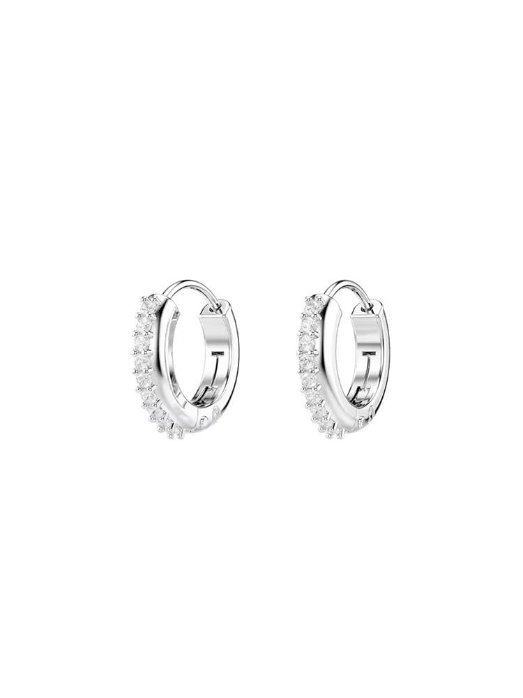 ORECCHINI DONNA MATRIX A CERCHIO PLACCATI RODIO SWAROVSKI