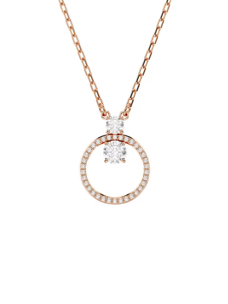COLLANA DONNA CONSTELLA CON CERCHIO PENDENTE COLOR ORO ROSA SWAROVSKI