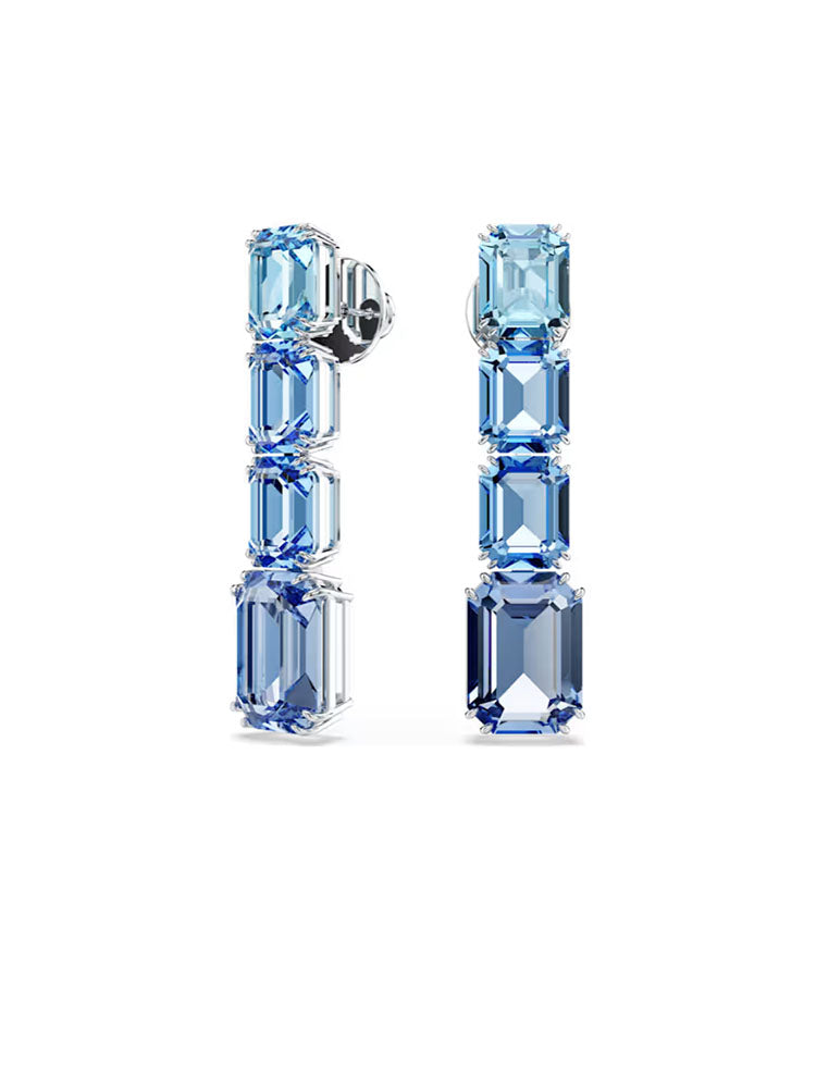 ORECCHINI DONNA MILLENIA PENDENTI CON CRISTALLI OTTAGONALI BLU SWAROVSKI