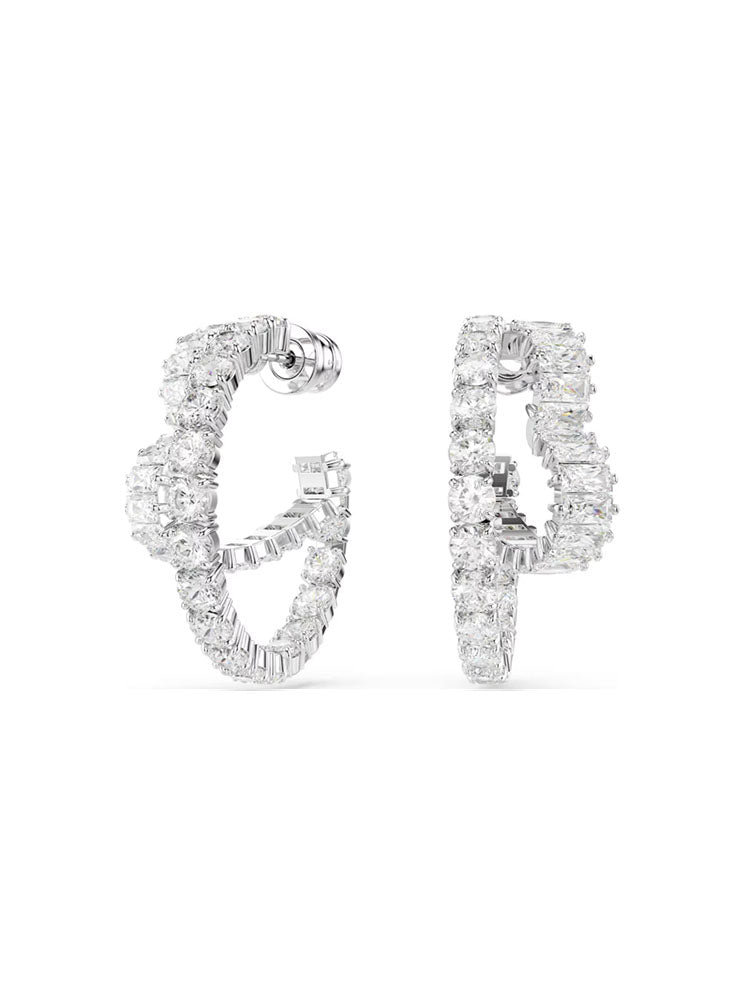 ORECCHINI DONNA MATRIX A CERCHIO A CUORE CON CRISTALLI BIANCHI SWAROVSKI
