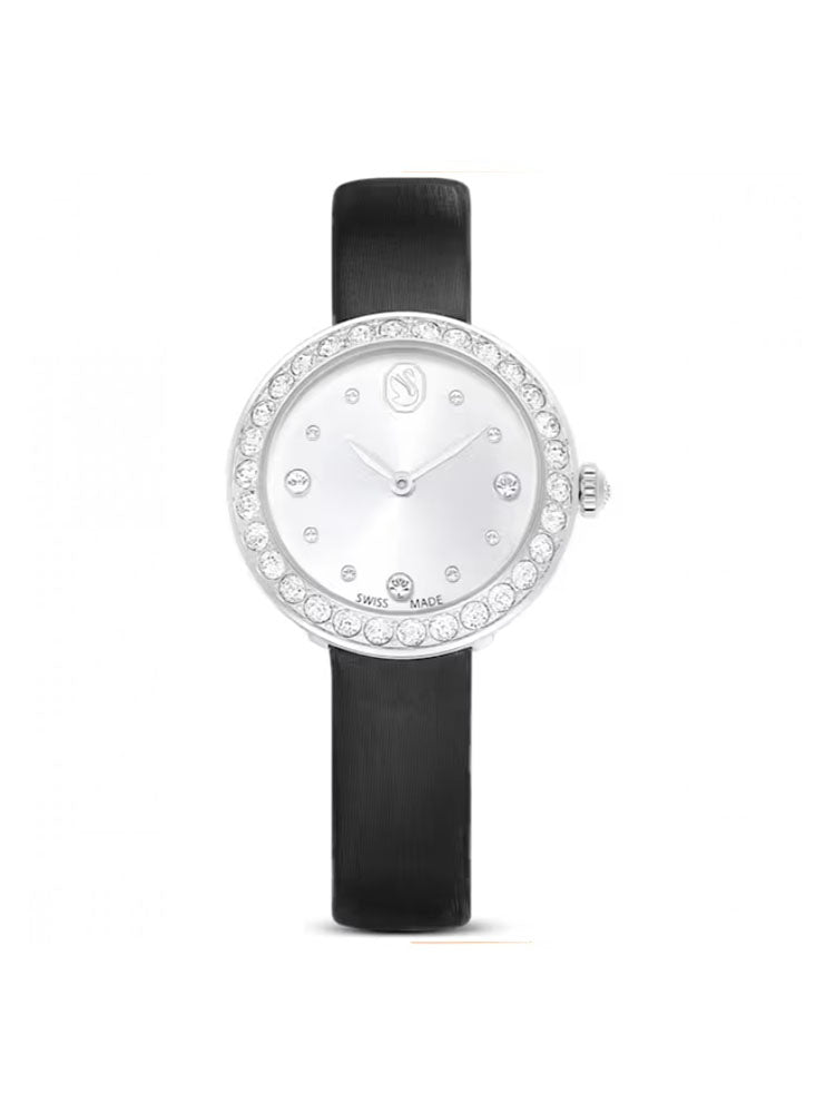 OROLOGIO DONNA MATRIX CON CINTURINO IN PELLE NERO E CRISTALLI SULLA CASSA SWAROVSKI