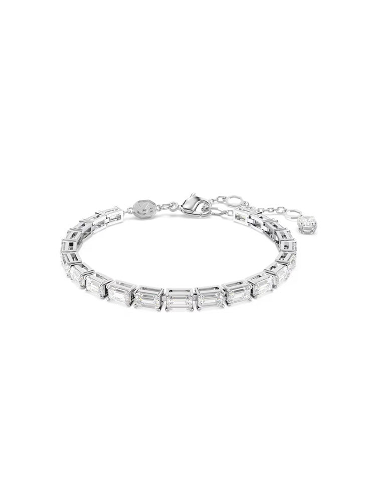 BRACCIALE DONNA MATRIX TENNIS PLACCATO RODIO CON CRISTALLI BIANCHI SWAROVSKI