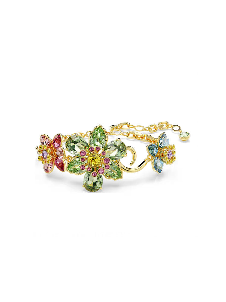 BRACCIALE DONNA IDYLLIA COLOR ORO CON FIORI MULTICOLOR SWAROVSKI