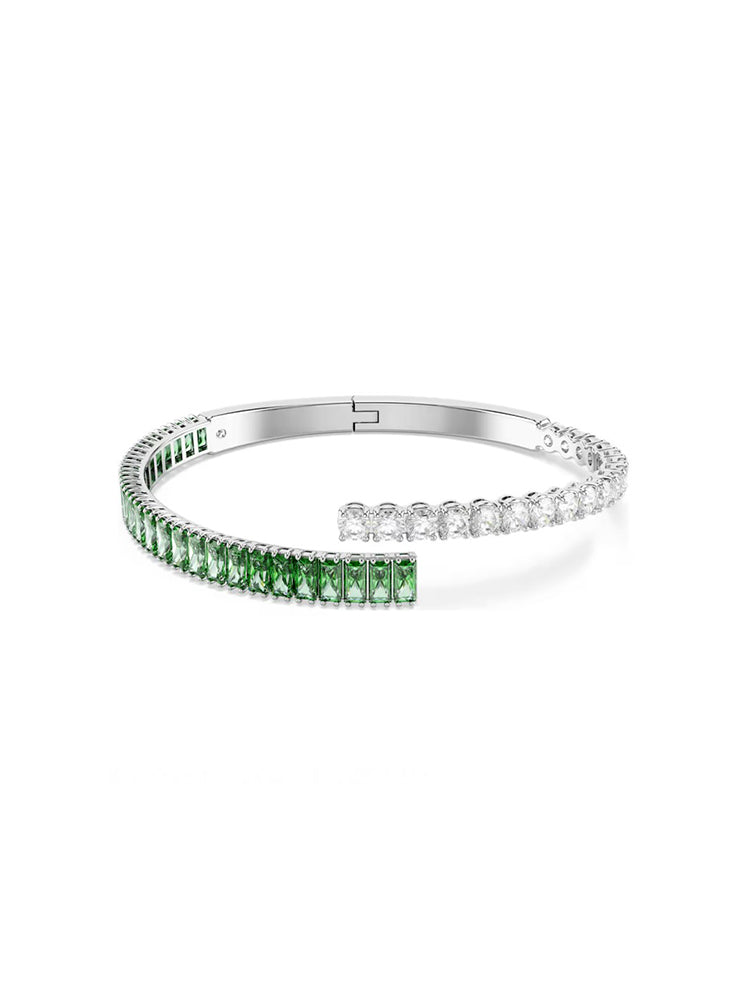 BRACCIALE DONNA MATRIX RIGIDO CON ZIRCONI BIANCHI E VERDI SWAROVSKI