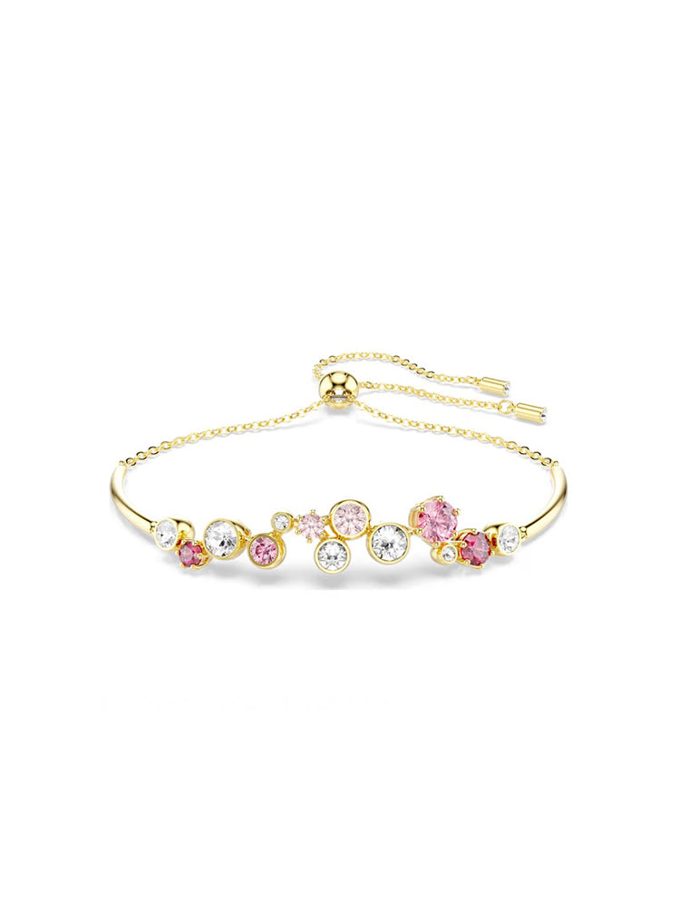 BRACCIALE DONNA CONSTELLA SEMIRIGIDO DORATO CON ZIRCONI ROSA E BIANCHI SWAROVSKI