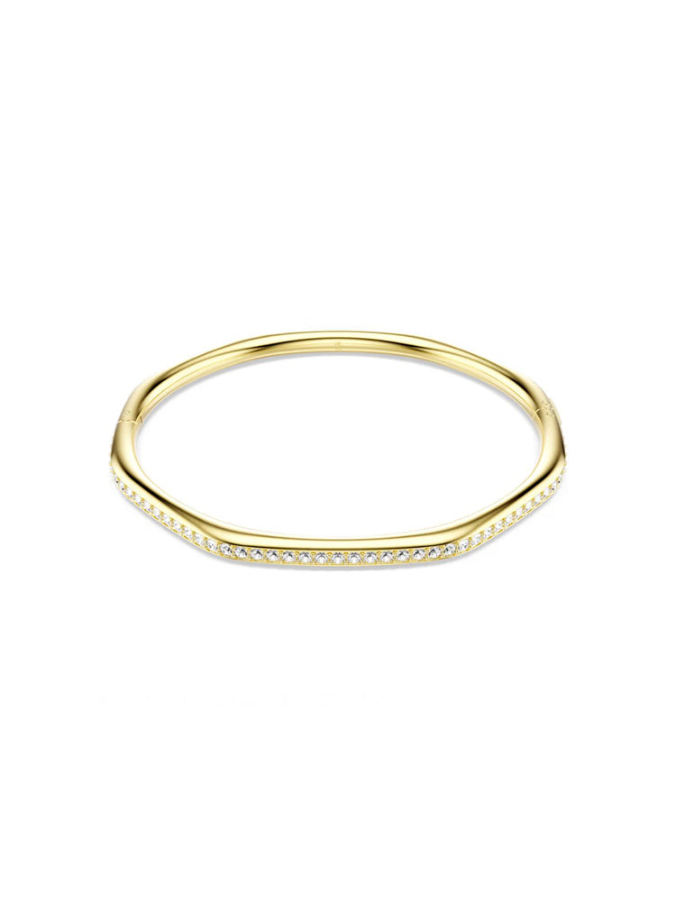 BRACCIALE DONNA DEXTERA RIGIDO OTTAGONALE PLACCATO COLOR ORO SWAROVSKI