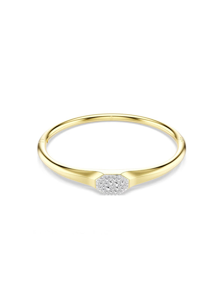 BRACCIALE DONNA DEXTERA RIGIDO PLACCATO COLOR ORO CON ZIRCONI BIANCHI SWAROVSKI