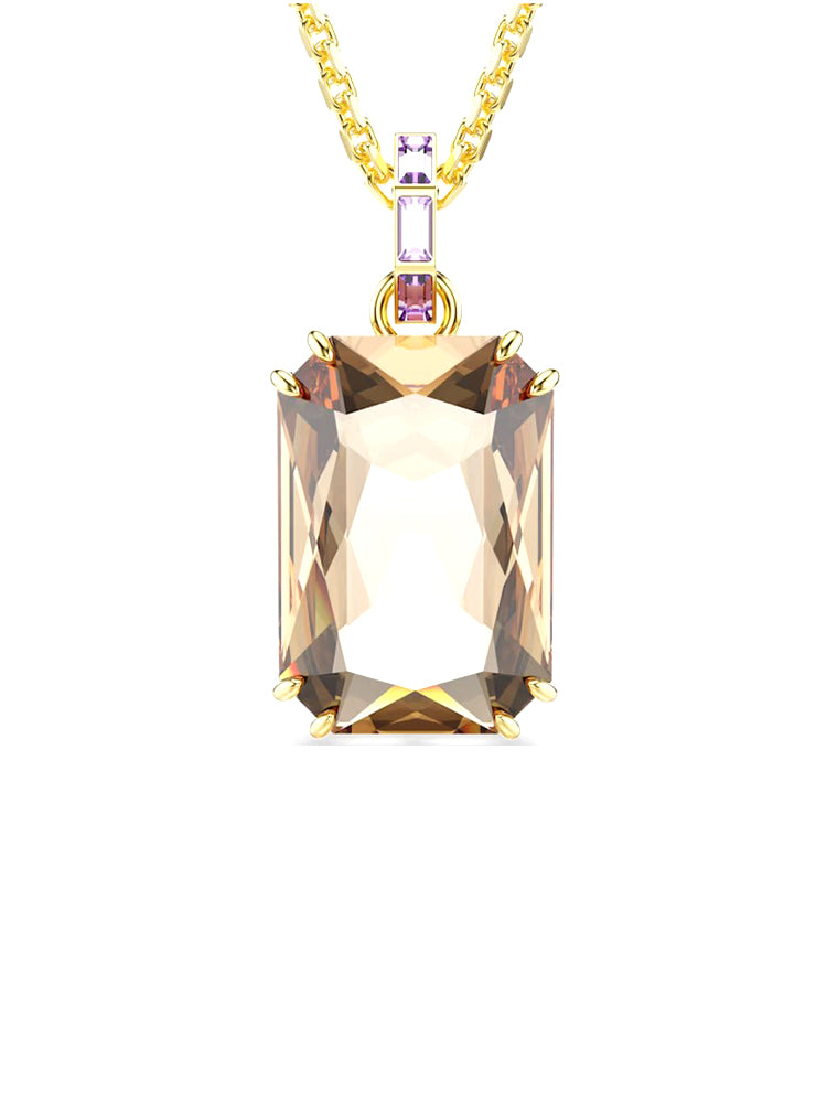 COLLANA DONNA MILLENIA LUNGA CON ZIRCONE OTTAGONALE COLOR CARAMELLO SWAROVSKI
