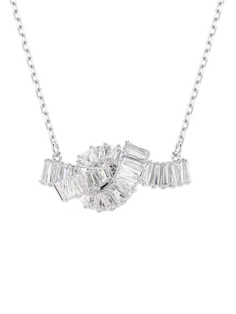 COLLANA DONNA MATRIX NODO PENDENTE CON ZIRCONI BAGUETTE BIANCHI SWAROVSKI