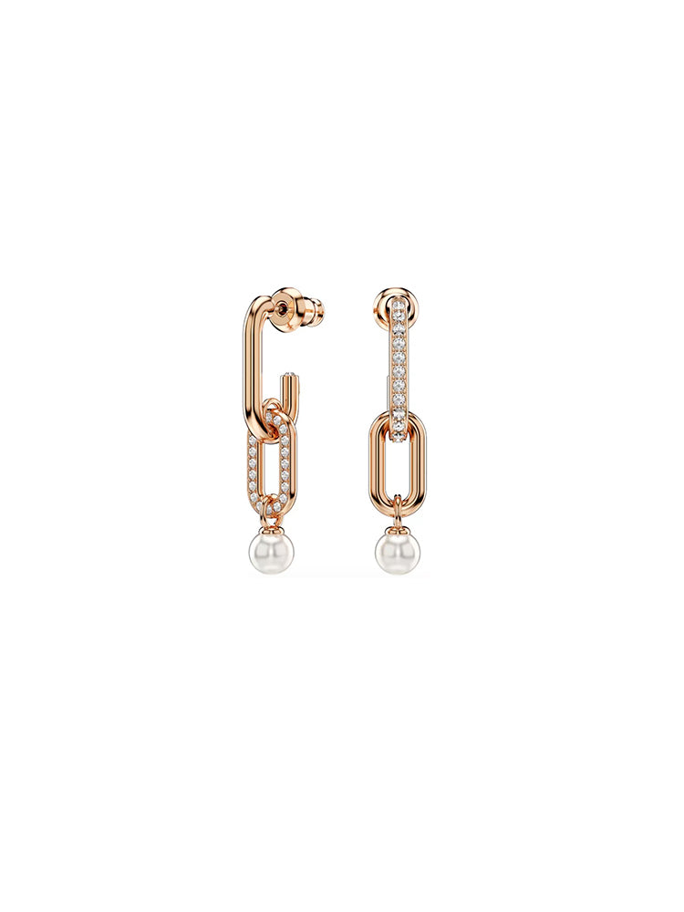 ORECCHINI DONNA CONSTELLA PENDENTI ROSATI CON PERLA SWAROVSKI