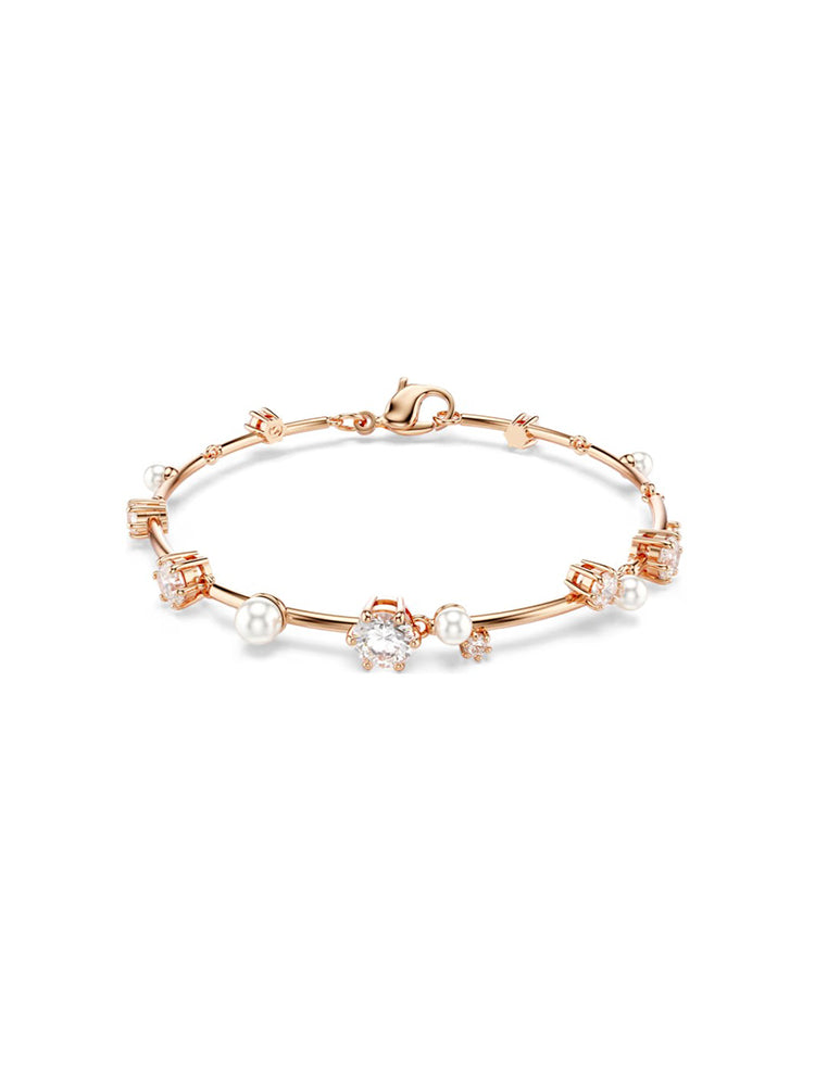 BRACCIALE DONNA CONSTELLA ROSATO CON ZIRCONI BIANCHI E PERLE SWAROVSKI