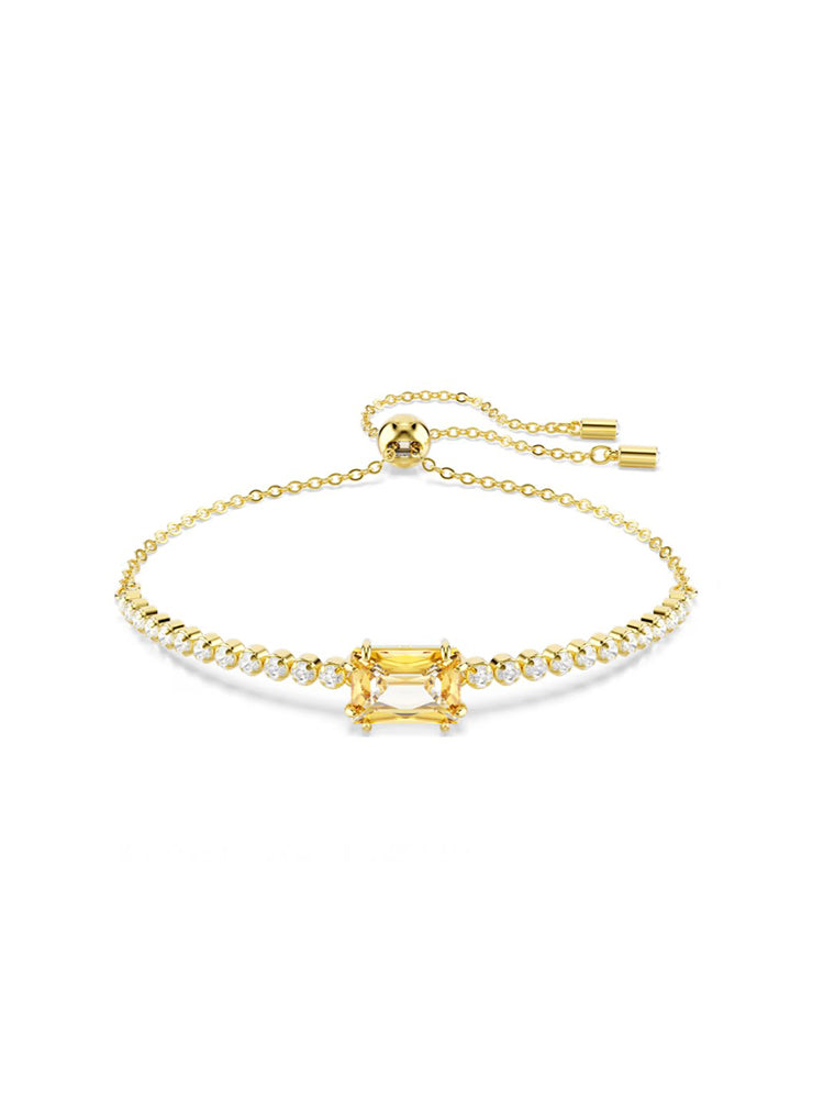 BRACCIALE DONNA MATRIX TENNIS COLOR ORO CON CRISTALLO CENTRALE CARAMELLO SWAROVSKI