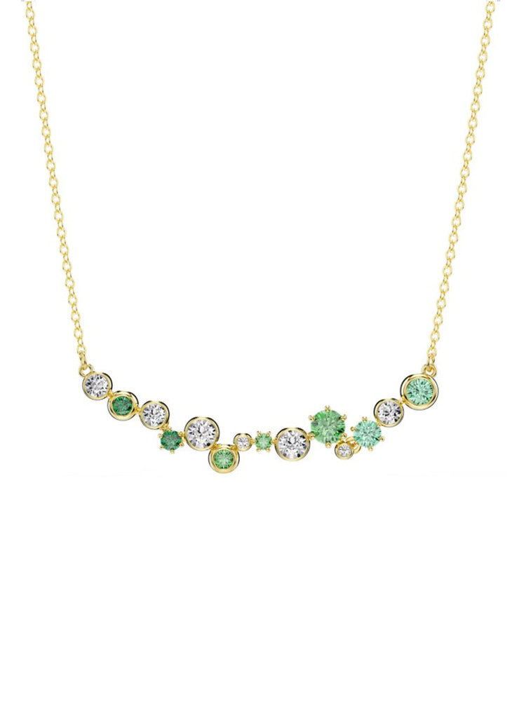 COLLANA DONNA CONSTELLA COLOR ORO CON ZIRCONI VERDI E BIANCHI SWAROVSKI