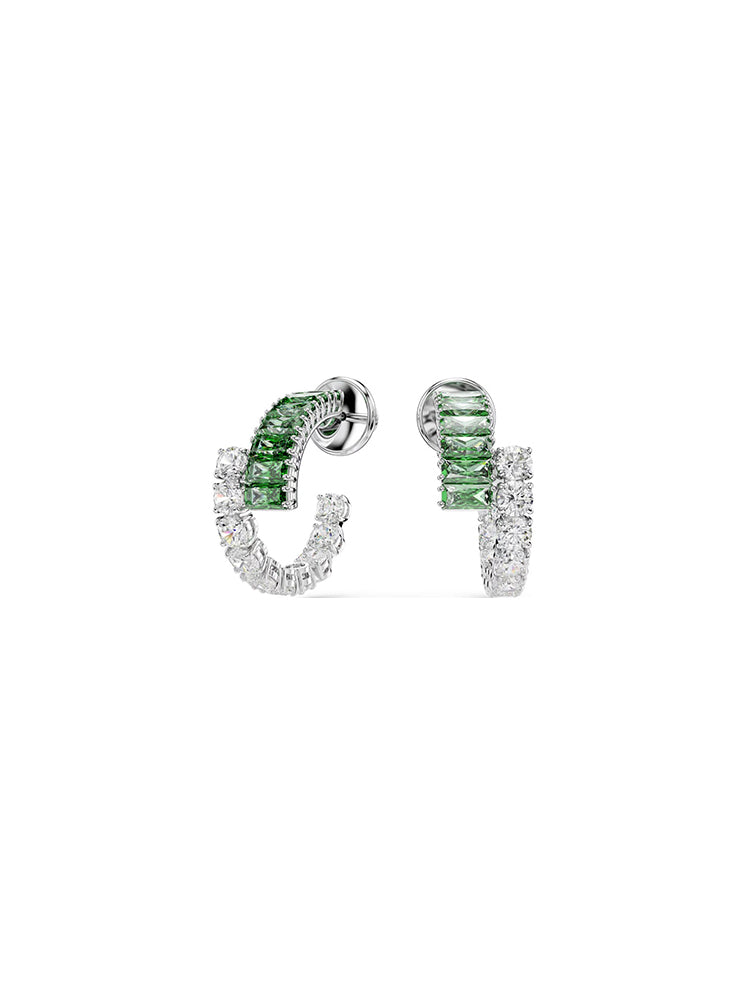 ORECCHINI DONNA MATRIX A CERCHIO CON ZIRCONI VERDI E BIANCHI SWAROVSKI