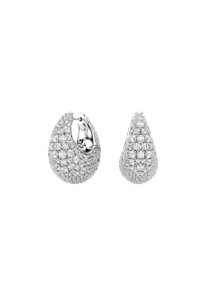 ORECCHINI DONNA SUBLIMA A CERCHIO GRANDI CON ZIRCONI BIANCHI SWAROVSKI