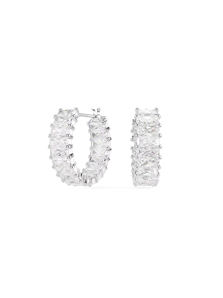 ORECCHINI DONNA MATRIX A CERCHIO CON CRISTALLI BAGUETTE BIANCHI SWAROVSKI