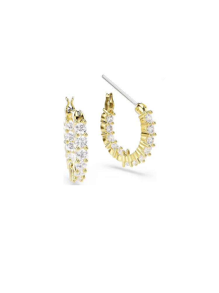 ORECCHINI DONNA MATRIX VITTORE A CERCHIO COLOR ORO CON CRISTALLI BIANCHI SWAROVSKI